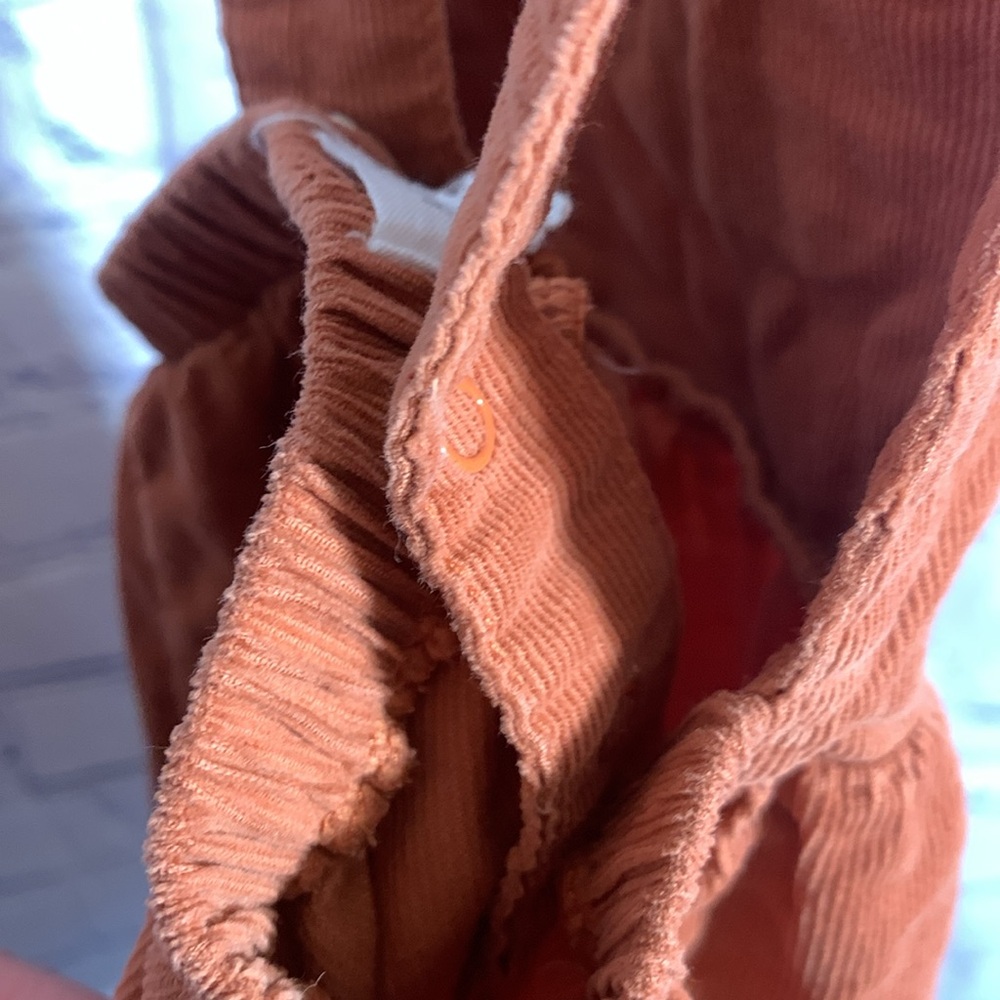 Angel Dear Cotton Corduroy Jumper Tan Rust Minimalist Cottagecore Size 12-18M - Picture 6 of 8